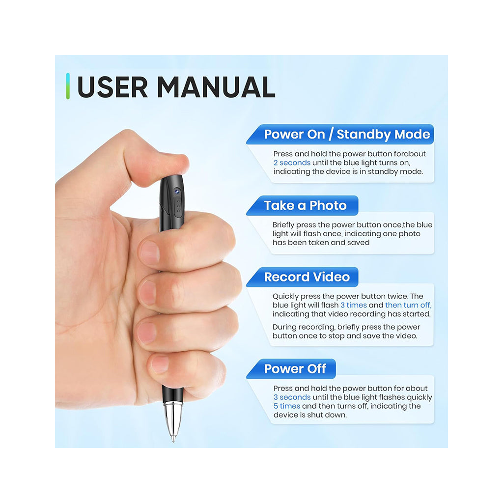 2K HD Spy Camera Pens