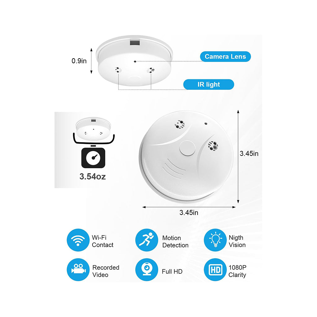 WiFi HD 4k Camera Smoke Detector